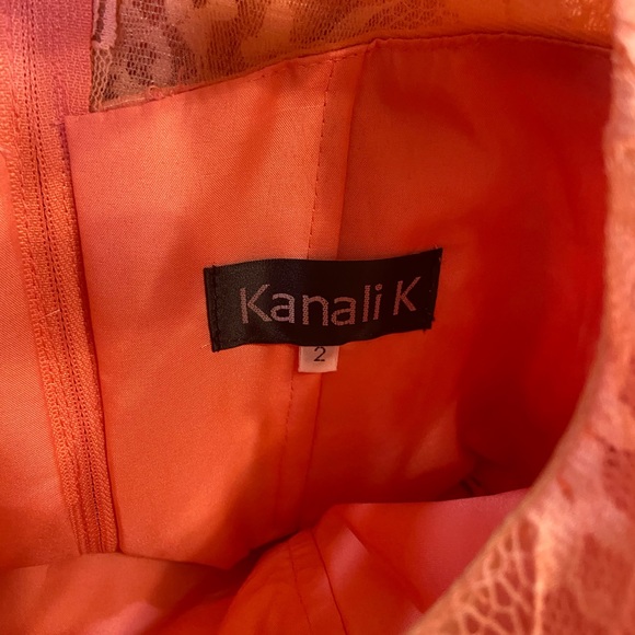 Womans Kanali K size 2 midi dress.Originally $180 (Has Built In Bra) Color Melon - Picture 8 of 9
